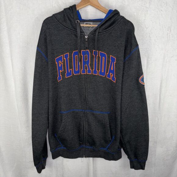 Stadium Athletics Florida Gators Mens XL Gray Embroidered Full Zip Hoodie Fleece - Picture 1 of 6